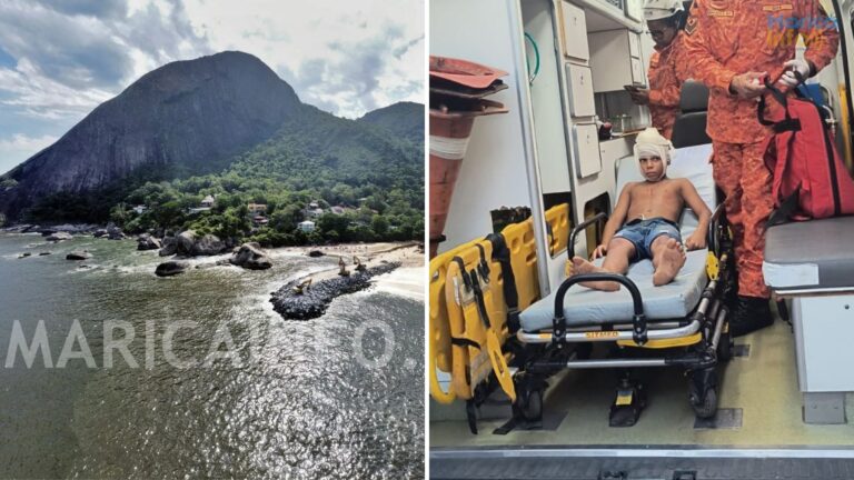 Criança sofre ferimento na cabeça ao pular de pedra no Recanto, em Itaipuaçu